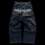 Jeans Street Clothing Original Hip-Hop Retro Punk Embroidered Loose Jeans Male