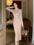 Zingj Sweater Dress, Autumn And Winter Dress, Knee-Length Overcoat, Medium-Length Bottom-Bottomed Knitted Hip