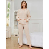 Zingj Casual Suit Women's Pajamas Wffgy Long Sleeves Two-Piece Home