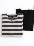 Women High Quality Striped Print Sweatshirts Long Sleeve O Neck Loose Pullovers Female