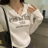 Hooded Printed Long-Sleeved T-Shirt Women's Autumn And Winter New Style Embellished Thin Short