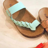 Cork Sandwiched Slippers Girls Summer Flip-Flops Couples Sandals Sandals Parent-Child Flat Soles Large