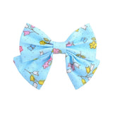 Lovely Baby Girls Print Flower Bohemian Style Bow BB Hair Clips Headwear Children Cute Cotton Hairpins Hair
