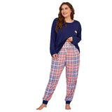 Zingj Pajamas Love Print Fat Mm Plus Size Long Sleeve Two Sets Of Home