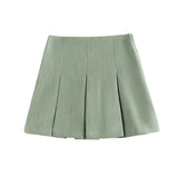 New Autumn 2023 Women's Dress High Waist Wide Pleated Skirt Shows Thin Miniskirt