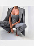 Women's Fashion Casual Suit Temperament Elegant Women's Blazer Trousers Three