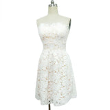 Zingj Hot Style Women's White Floral Wrapped Breast Bridesmaid Fluffy Middle Dress Evening Dress A