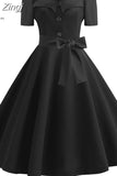 Women Summer Dress Elegant Retro Vintage 50s 60s Robe Rockabilly Swing Pinup Dresses Casual Red Party
