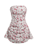 Strapless Floral Mini Dress- Outfit
