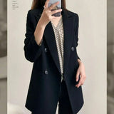 Zingj Small Suit Jacket Female 2024 New Autumn Korean Version Of The British Wind Loose Temperament Foreign Fashion-Outfit