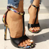 Yard Size Women's Shoes Fine Heel Ultra-High Heel Buckle Fish Mouth Sandals Women