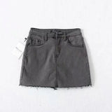 Waist Denim Leggings Women's Summer Fur Skirt Street Elastic Slim Fit