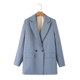 And Summer 2024 New Simple Loose Double-Breasted Suit Jacket New Suit For Women In Spring And