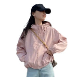 Hooded Storm Coat Female Short Style 2024 Spring And Autumn New Small Hot Style Casual Versatile Double Zipper Top-Outfit