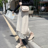 Zingj Lace Knitted Half-Body Skirt On Both Sides Of Autumn And Winter, Medium-Long, High-Waisted, Lean-Hip Skirt, One-Step