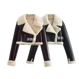 Winter New Y2K Women's Collar Fur All-In-One Double-Sided Short Jacket