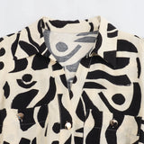 Spring Style Printed Midi Sleeveless Shirt Dress