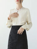 Chinese Style Collar Shirt Women's Dress 2025 Light National Style Flowering And Set Of Squints On The Horse Face