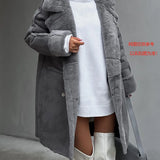 Winter New Fur Coat Collar Long Sleeves Plush