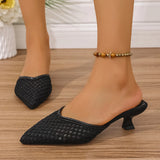 2025 Summer Half Drag Women's Shoes 43 Large Breathable High Heel Slippers Sexy