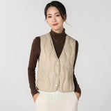 90 White Duck Down Vest Female 2024 Winter New Slim Light V Collar Inside The Vest-Outfit
