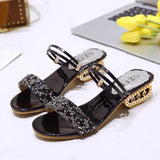 Slippers Women 2025 Summer Water Diamond Lily With A Word Wearing Fashion One Shoe Two Wearing