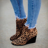 Autumn And Winter New Flat Bottom Slope And Short Boots Women's Round Head Side Zipper Large-Size