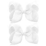 4'' Cute Solid Grosgrain Ribbon Bowknot Hair Clips For Girls Handmade Hairpins Barrettes Headwear Kids Hair