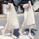 Zingj Lace Knitted Half-Body Skirt On Both Sides Of Autumn And Winter, Medium-Long, High-Waisted, Lean-Hip Skirt, One-Step