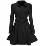And Winter New Repair Lotus Leaf Side Of The Women's Hair Coat Belt Buckle Style This Coat Coat Wind