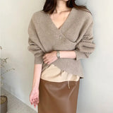 Zingj Autumn And Winter Korean Version Of Personality, Foreign Style, Fashion, Pure Color, Cross Bat Sleeves, Sweaters And Women's
