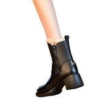 Zingj Winter New Rabbit Hair Warm Snow Boots Martin Boots Thick Heels Side Zipper Women's Short Boots Fashion