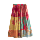 Spring Printed Loose Shirt 2981045 Printed Half Skirt