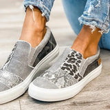 Women's Shoes New Flat-Bottomed Canvas Lazy Shoes Color Large-Size Leisure Single Shoes Lefu