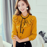 Daifei 2023 Spring And Summer New Korean Version Of Large-Size Thin Fashion Shirts Casual Ladies Fashion Chiffon