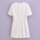 New Style French Commuter Ring Velvet Fringed Dress