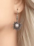 Boho Sun Moon Pendant Stud Earring- Outfit