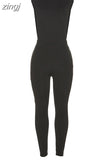 Fitness Jumpsuit Women Sleeveless Backless Hollow High Elastic Activity One Piece Workout Overalls Female