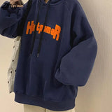 Women Lady Clothing Trendy Letter All-match Warm Korean Style Thick Loose College Apricot New Design Simple Basic