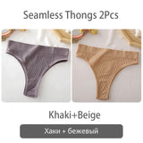 Women's thong High Waisted Seamless Women's Panties Comfortable Briefs 6 Solid Colors S-XL Sexy Underpants For