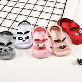 Piece=5 Pairs/lot Cute Animal Spring Women Socks Set Korean Style Funny Cat Dog Panda Low Cut Ankle Short Sox Happy