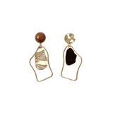 Retro earrings geometric irregular drip earringsOutfit