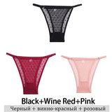 Transparent Floral Lace Panties Women Low-Waist Underpant Hollow Out Thong Female G-String Underwear Lingerie