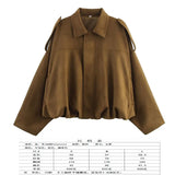 Spring Pilot Jacket Bat Sleeve Zipper Loose Tuffen Jacket Women's Casual