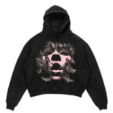 Vintage Gothic Skeleton Hoodie Autumn And Winter Hip Hop Long-Sleeved Coat Loose Hooded