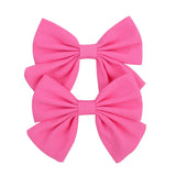 Lovely Baby Girls Print Flower Bohemian Style Bow BB Hair Clips Headwear Children Cute Cotton Hairpins Hair