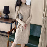 Zingj Knit Dress Female Autumn Winter 2023 New Loose Inside Build Base Twist In The Long Sweater