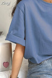 Sleeve T-shirts Women Summer Embroidery Loose Korean Style Simple All-match Trendy Causal Chic Girls Ins BF Tees Daily