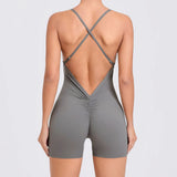 Zingj Dry Naked Sports Jumpsuit One Beautiful Back Running Fitness Suit Tight Yoga Jumpsuit 43014-Outfit