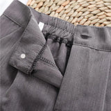 Elegant Wide-Leg Shorts Women Winter Leisure High Waist Mini Trousers Button Folds Korean Style Chic Trendy